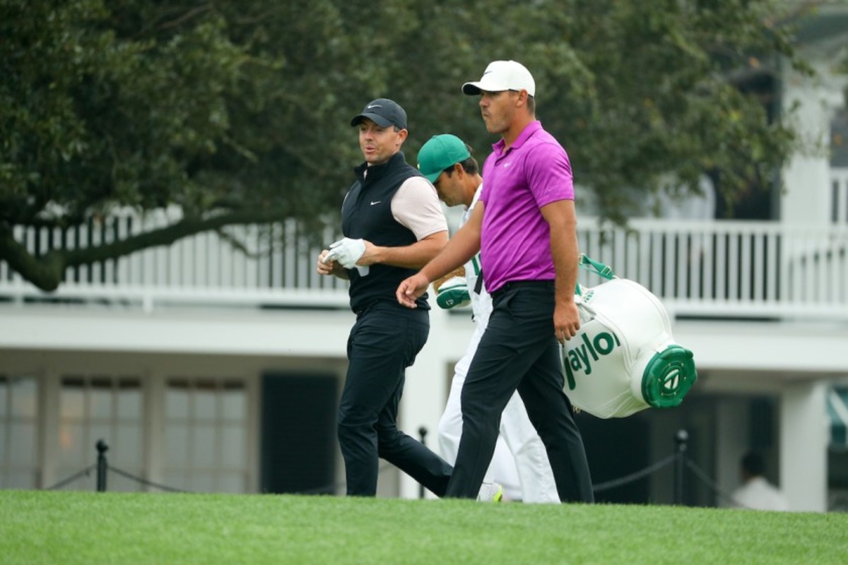 Rory McIlroy (left) and Brooks Koepka, both 4-time major champions, fail to come close in their respective bids for a 5th on Sunday at the Masters. 