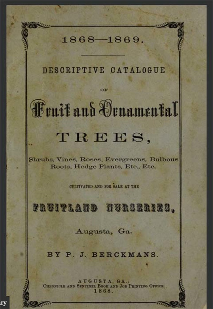 The Fruitland Nurseries, opened in 1857, existed on the same property where Augusta National now sits. The public could order ornamental plantings from a catalog the nursery published each year. This is the 1968-69 catalog.
