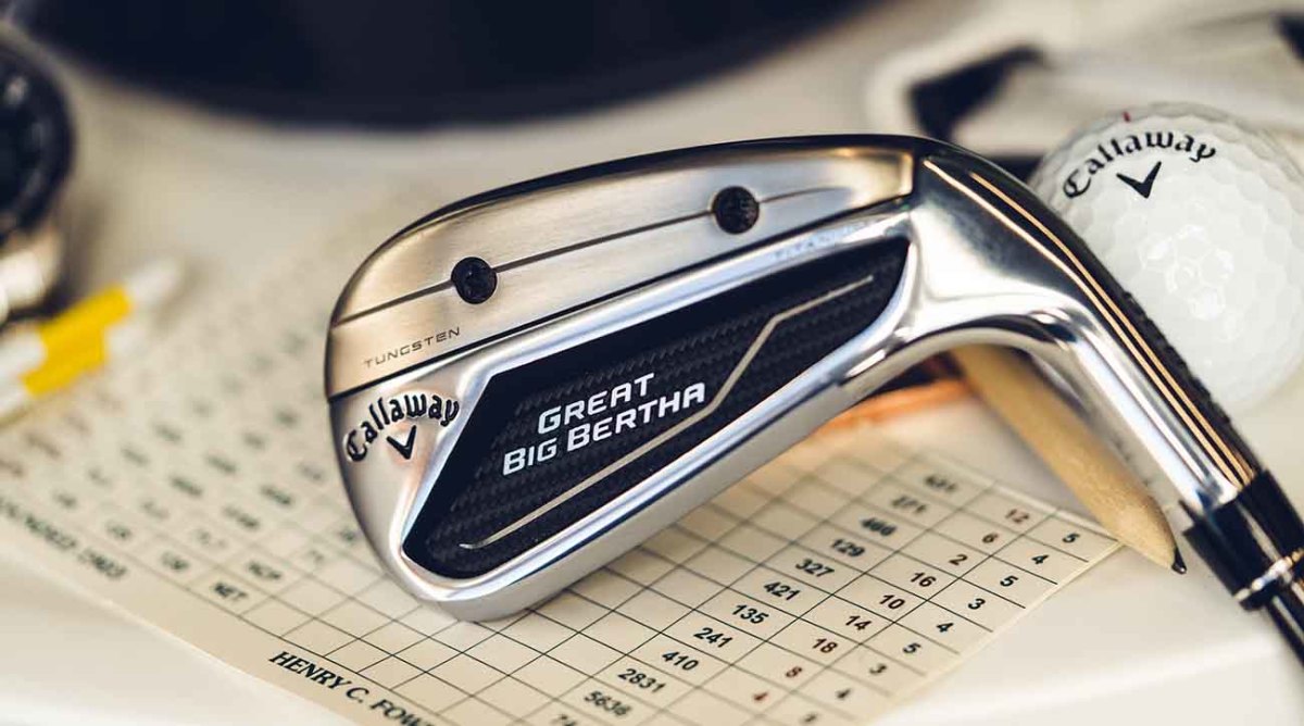 A Callaway Great Big Bertha iron, made from titanium and tungsten.