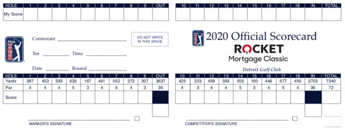 Scorecard for Rocket Mortgage Classic at Detroit Golf Club