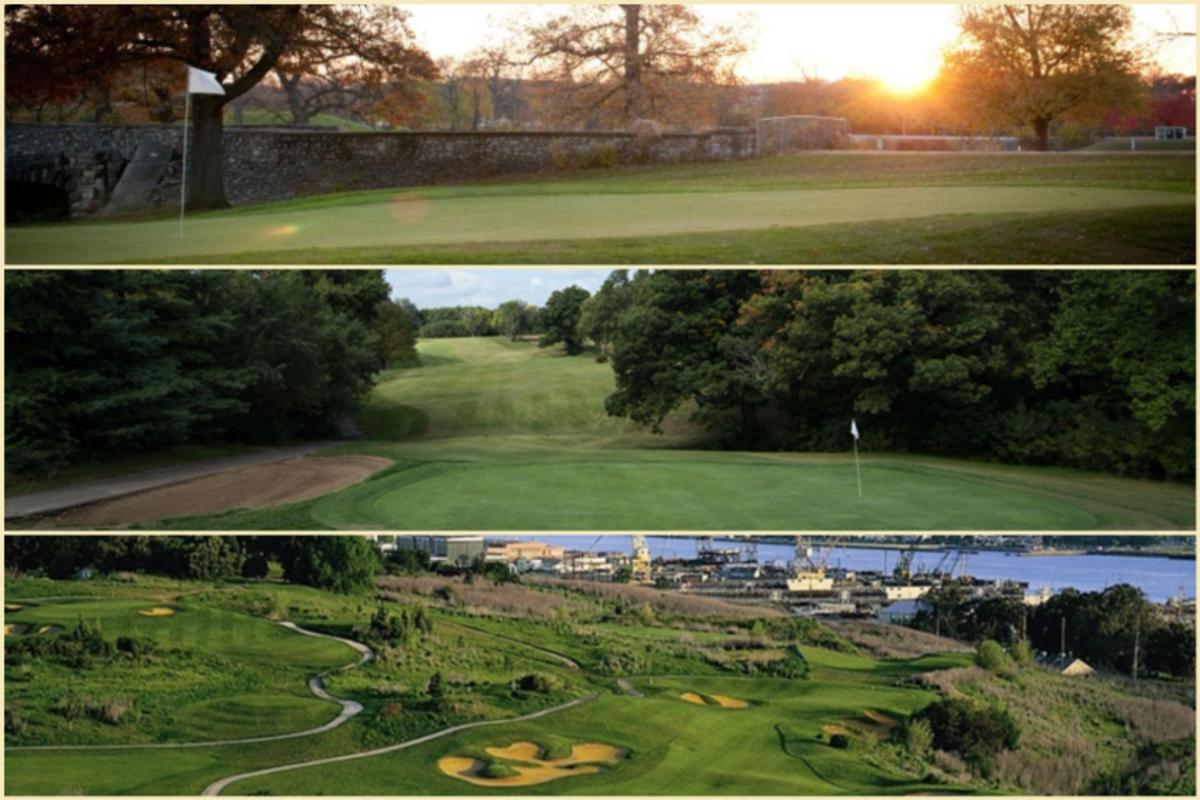 Courses with rich legacies, but shallow pockets, are slowly fading away across the country. From top, Arsenal Island Golf Club, Normandie Golf Club and Mare Island Golf Club.   