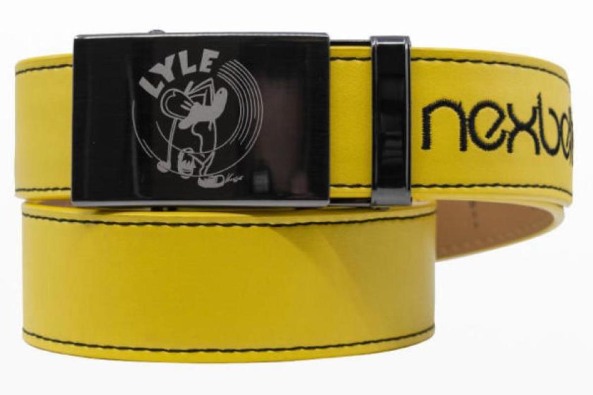 Nexbelt sells the Jarrod Lyle series belt, with an optional Leuk the Duck buckle, in honor of the late PGA Tour player, with proceeds to aid Lyle’s family.