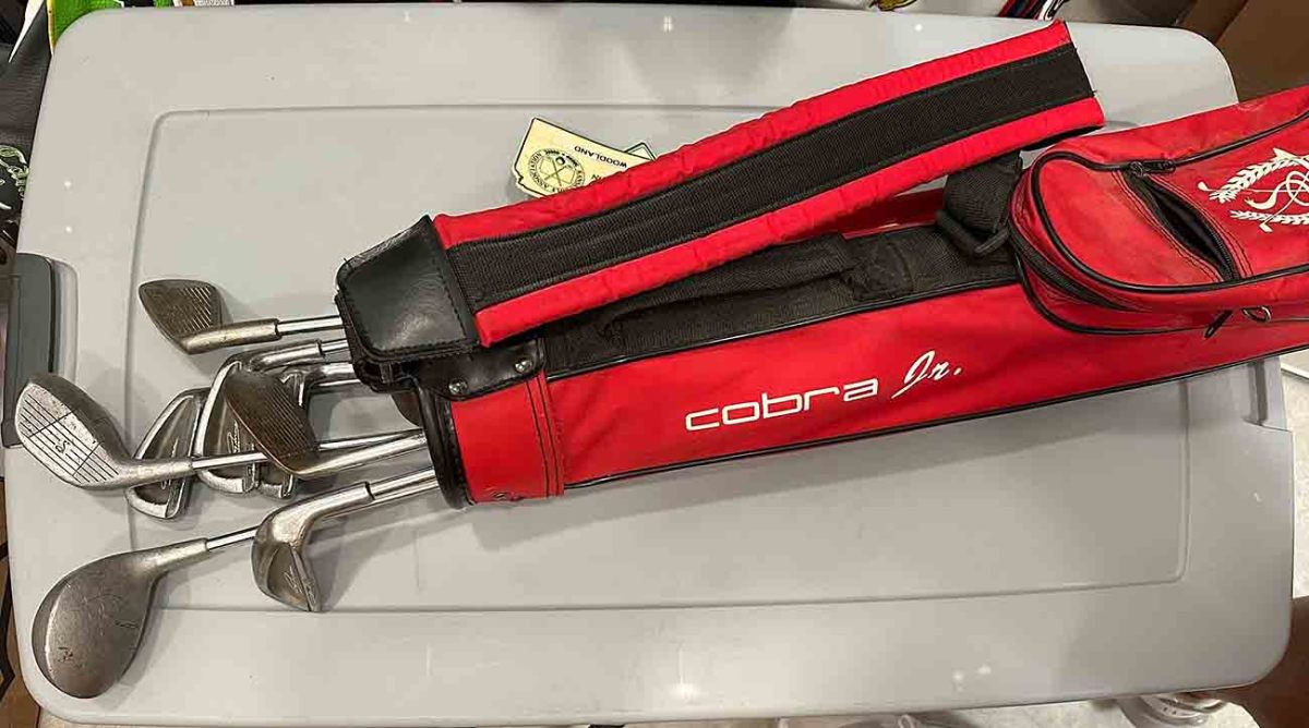 Gary Woodland's childhood set of Cobra clubs.