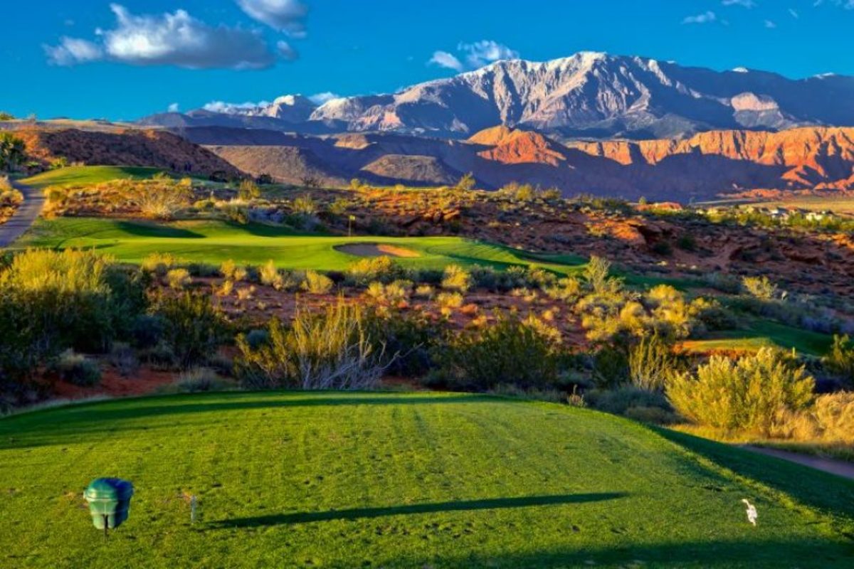 Focusing on the task at hand may be difficult given the backdrop for the par-3 17th hole at Green Spring Golf Course, located in Utah's Greater Zion region.