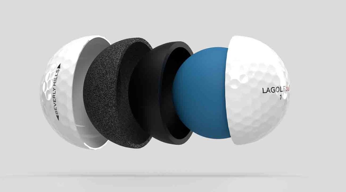 The inner construction of the new LA Golf ball.