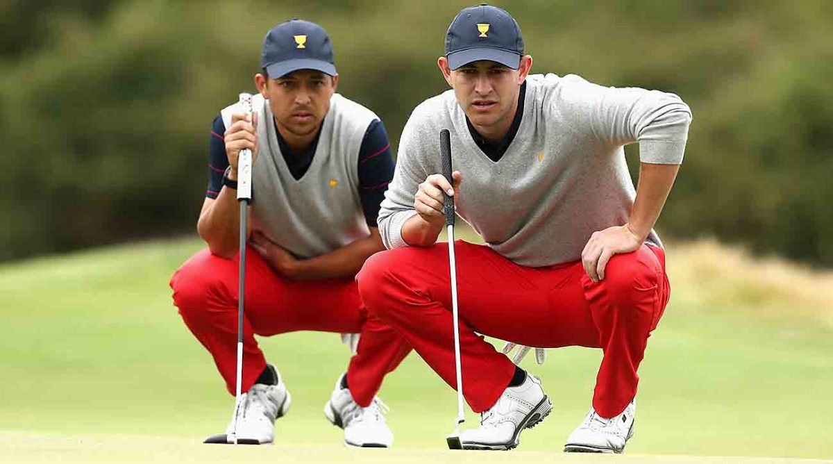 Xander Schauffele (left) and Patrick Cantlay are pictured at the 2019 Presidents Cup.