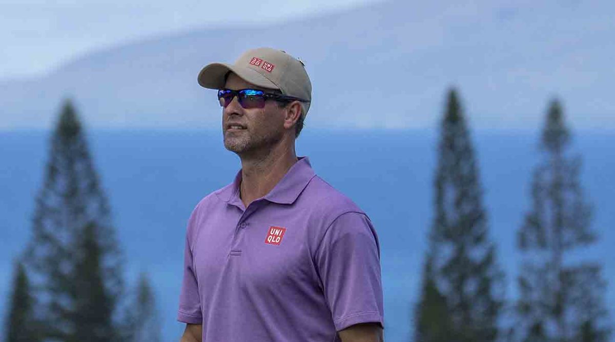 Adam Scott is pictured at the 2023 Sentry Tournament of Champions in Kapalua, Hawaii.