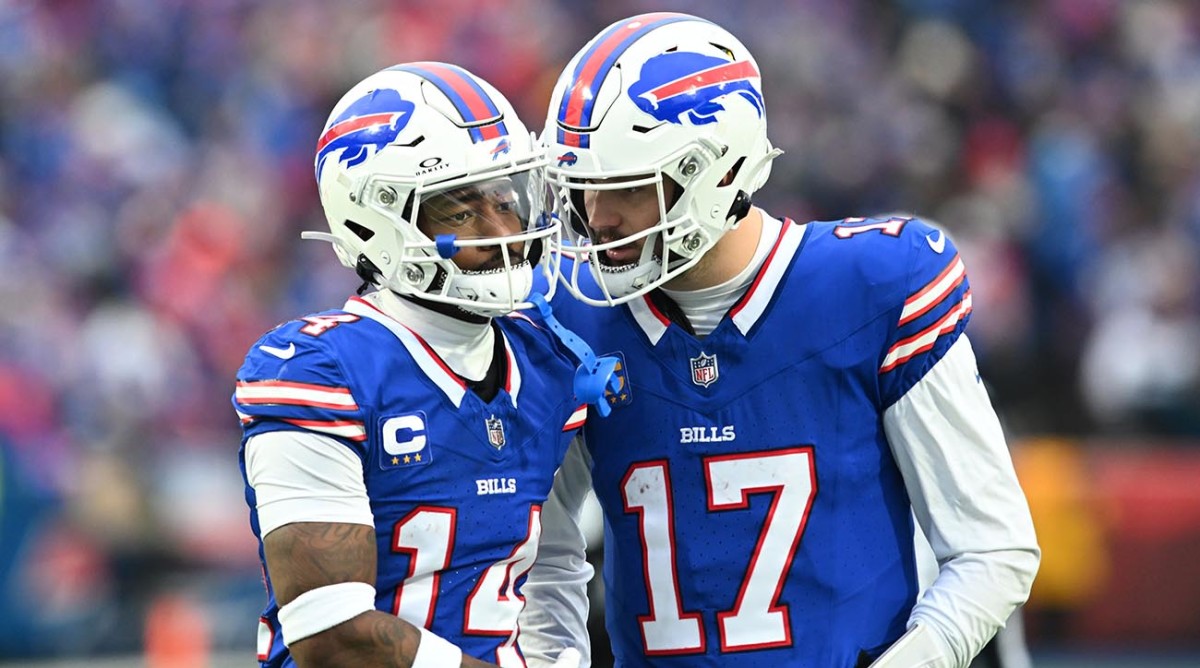 Buffalo Bills receiver Stefon Diggs with quarterback Josh Allen