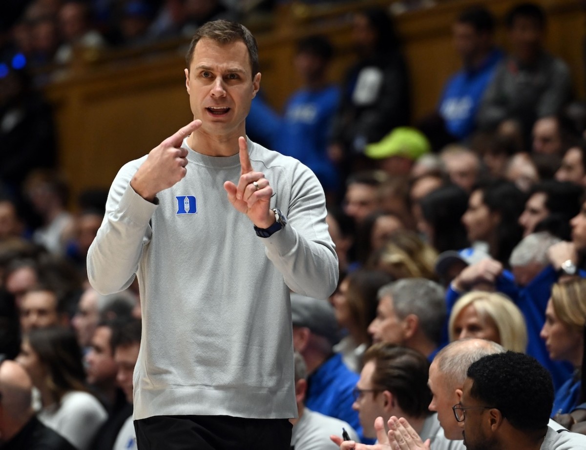 Duke HC Jon Scheyer Reacts to Pitt Panthers Celebration - Sports ...