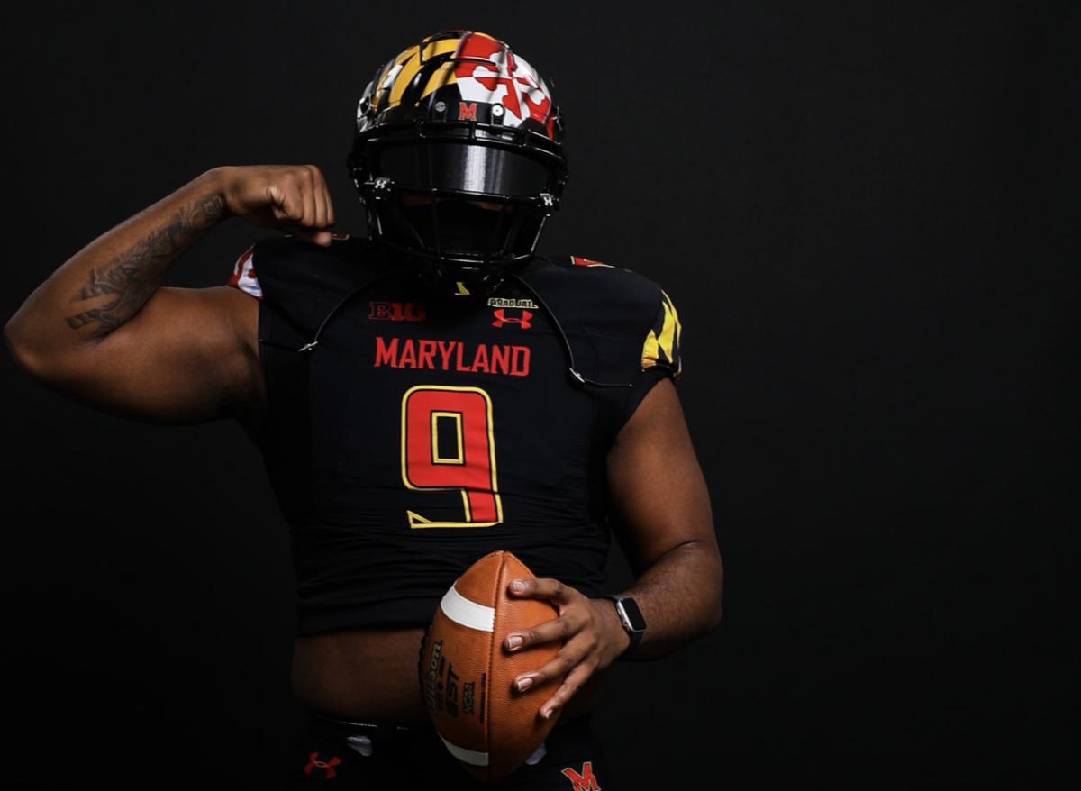 2025 4-star DL Trent Wilson during an unofficial visit to Maryland. (Photo courtesy of Trent Wilson)