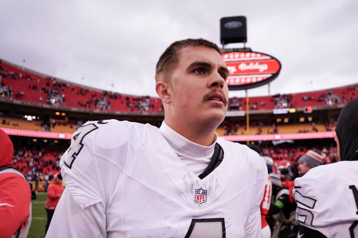 Las Vegas Raiders quarterback Aidan O'Connell has three years remaining on his $4.3-million rookie deal.