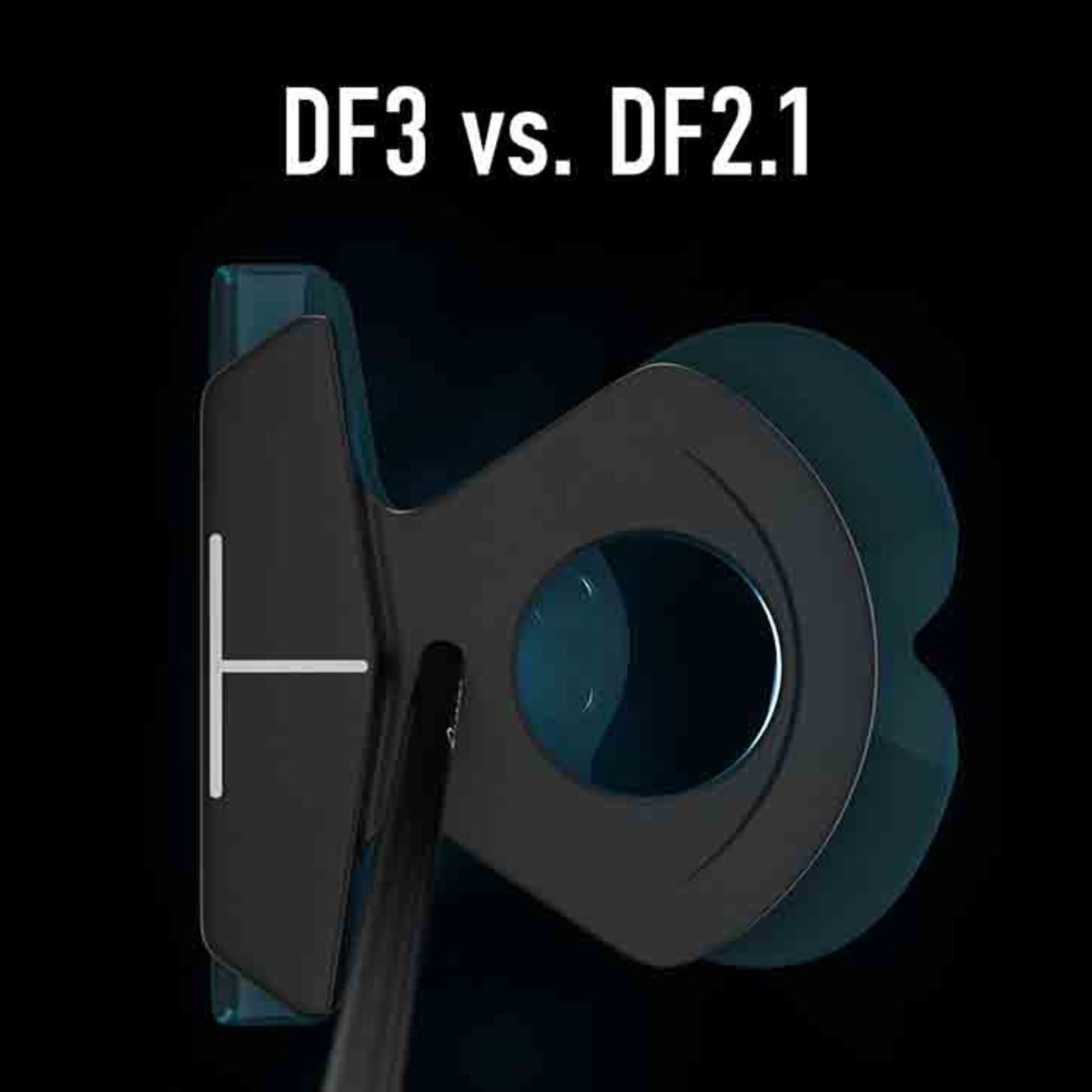 A comparison image of the L.A.B. Golf Directed Force head vs. the new DF3.