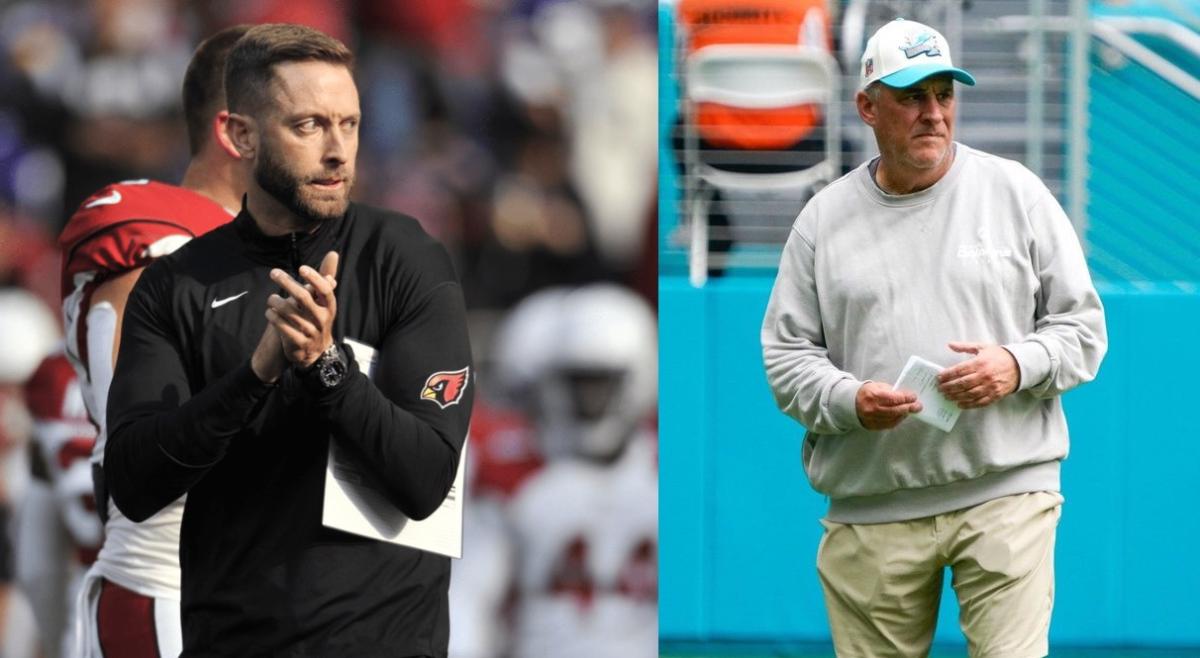 Kliff Kingsbury and Vic Fangio