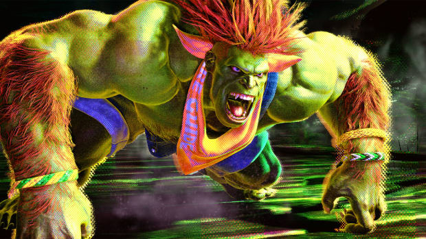 Blanka crouching to use super in SF6