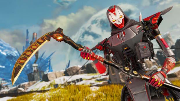 Revenant Reborn in Apex Legends with his recolored Heirloom Scythe from the Death Dynasty event.