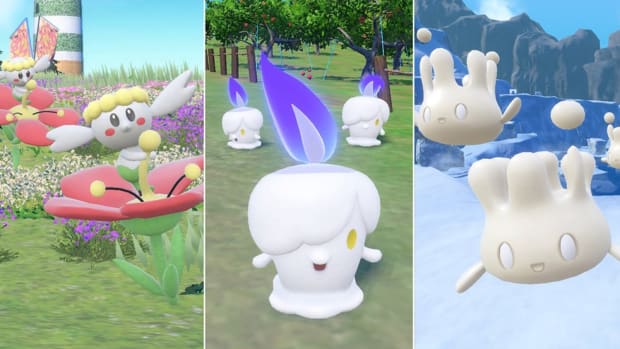 Flabébé, Litwick and Milcery from Pokémon Scarlet and Violet.