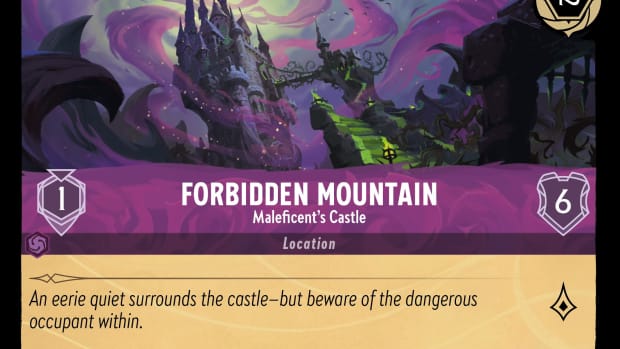 Forbidden Mountan location card in Disney Lorcana