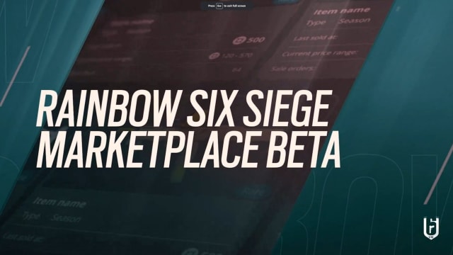 Rainbow Six Siege Marketplace Beta