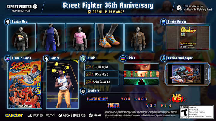 Street Fighter 6 Gets 36th Anniversary Fighting Pass