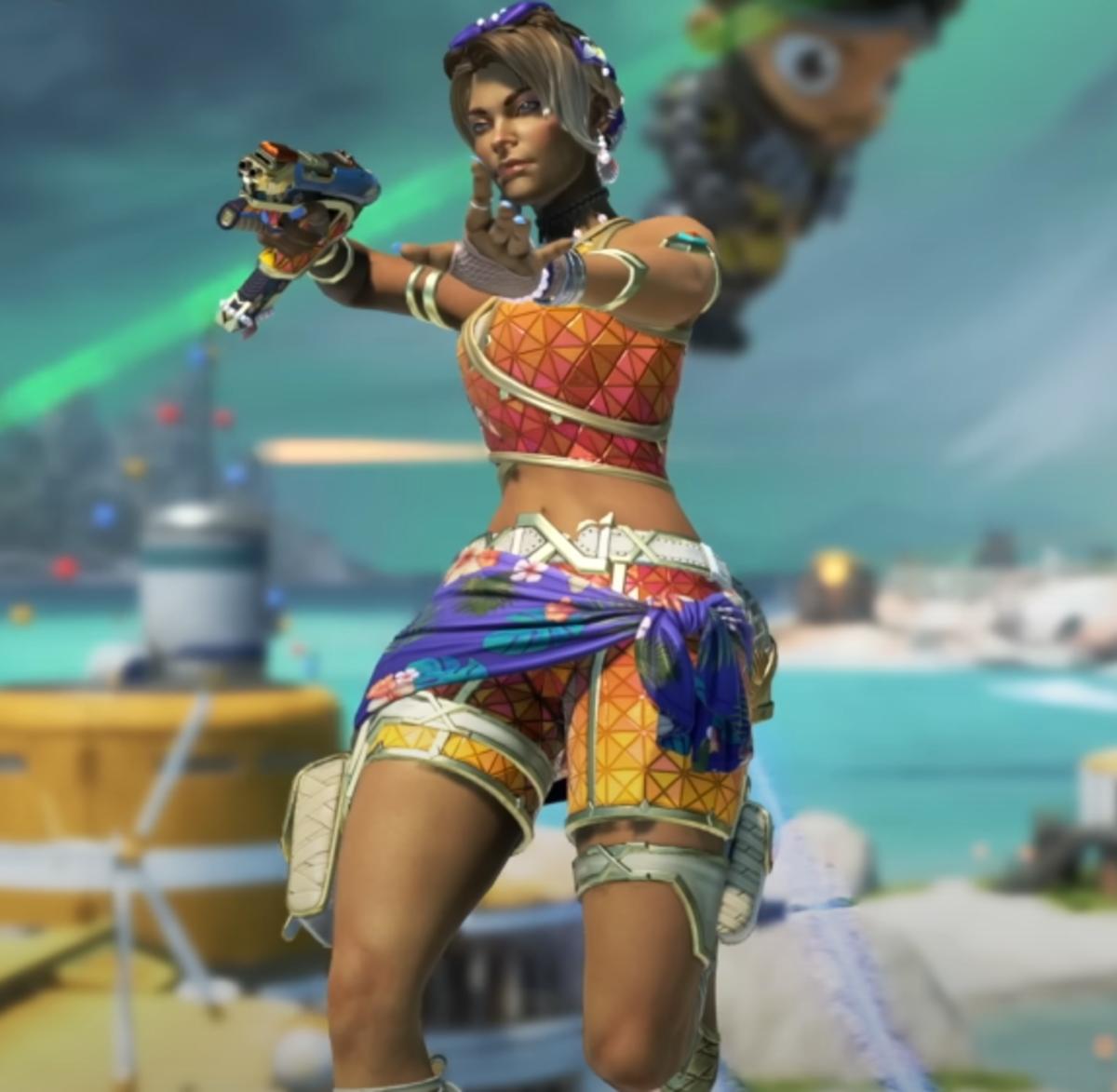 Loba's swimsuit skin from the Sun Squad Collection Event in Apex Legends.