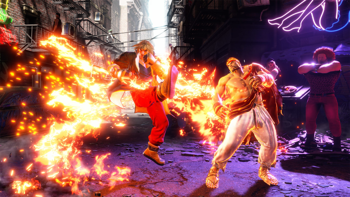 Ken fire kick on Ryu