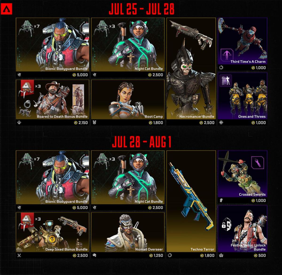 Apex Legend's Neon Network Collection Event Store Sales.