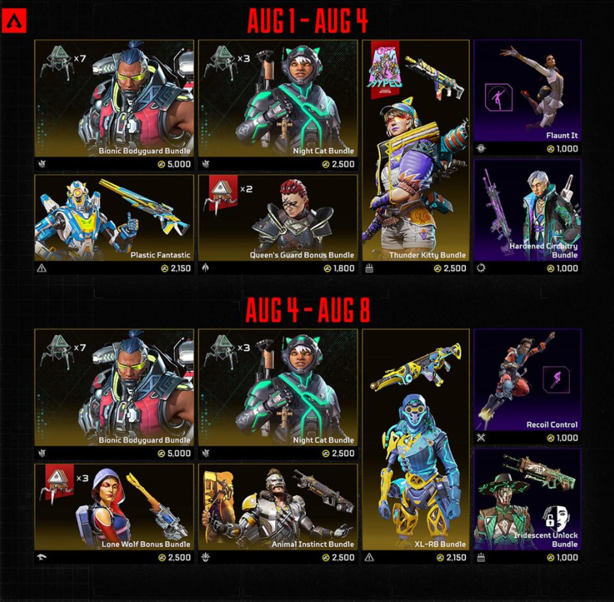 Apex Legends Neon Network Collection Event Store Page.