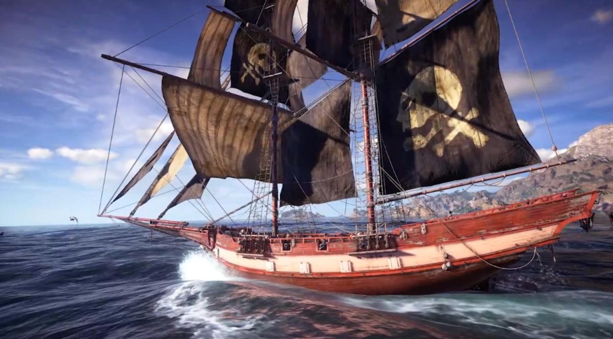 A Brigantine ship in Ubisoft's Skull and Bones game.