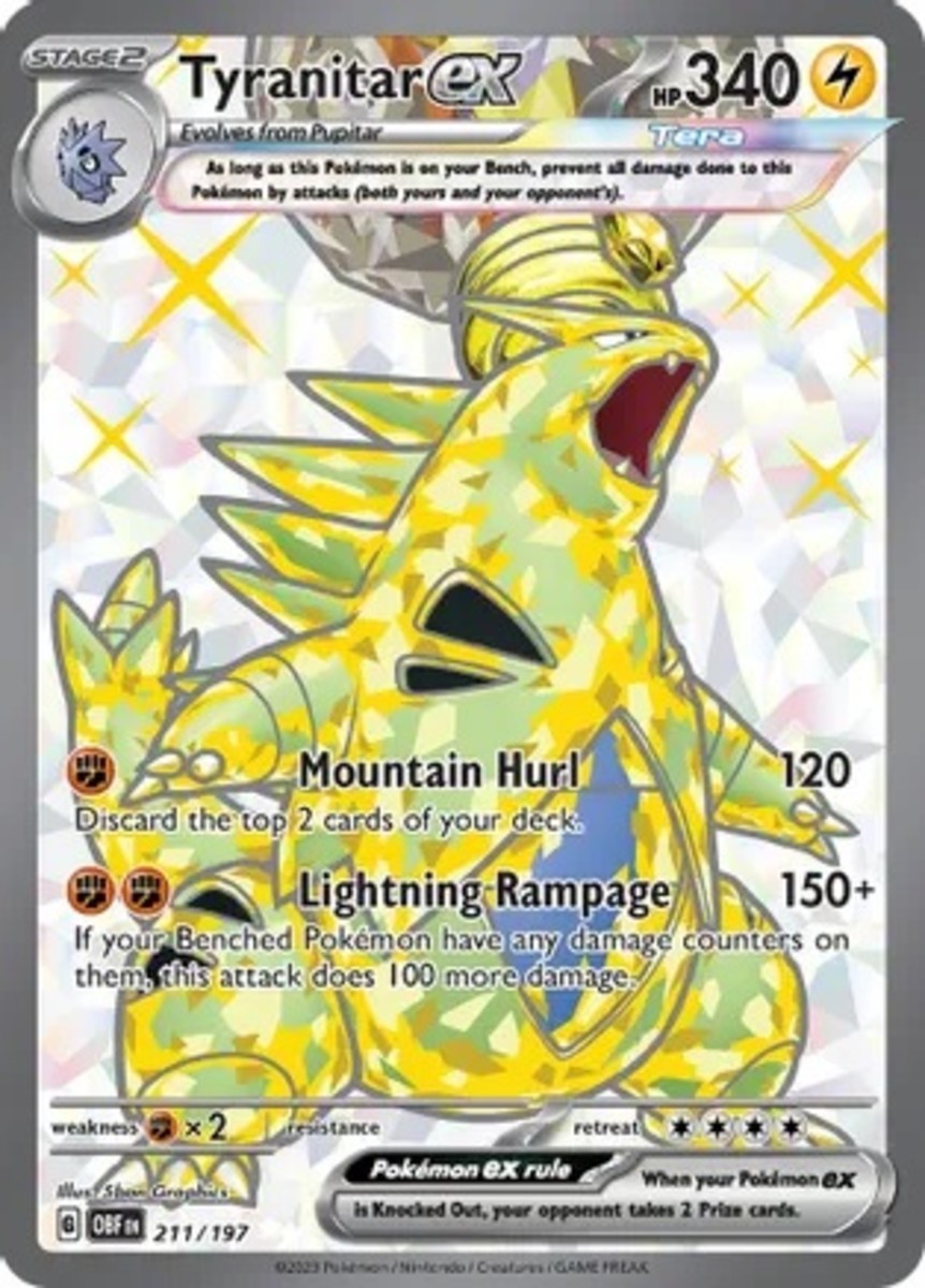 Tyranitar ex card from obsidian flames