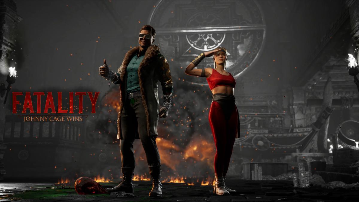 Johnny Cage fatality victory screen in MK1