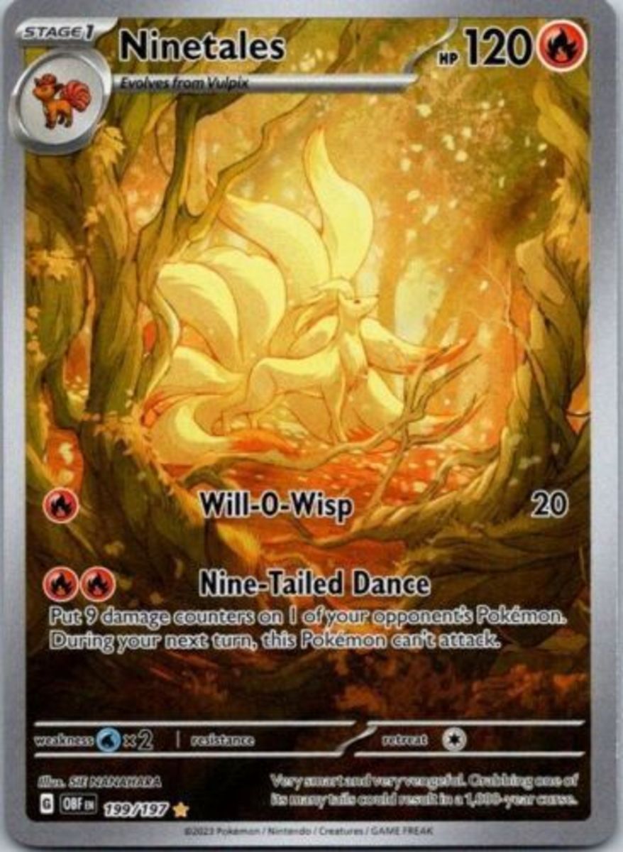 Ninetails illustration rare from Obsidian Flames