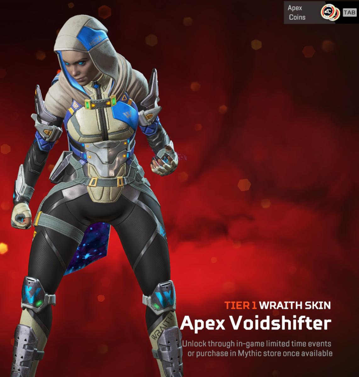 Apex Voidshifter Prestige Skin for Wraith in Apex Legends.