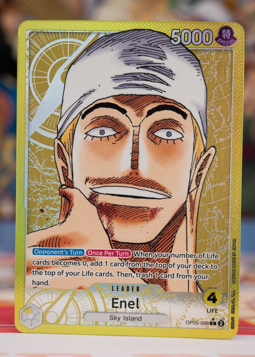 Enel leader card in One Piece Card Game