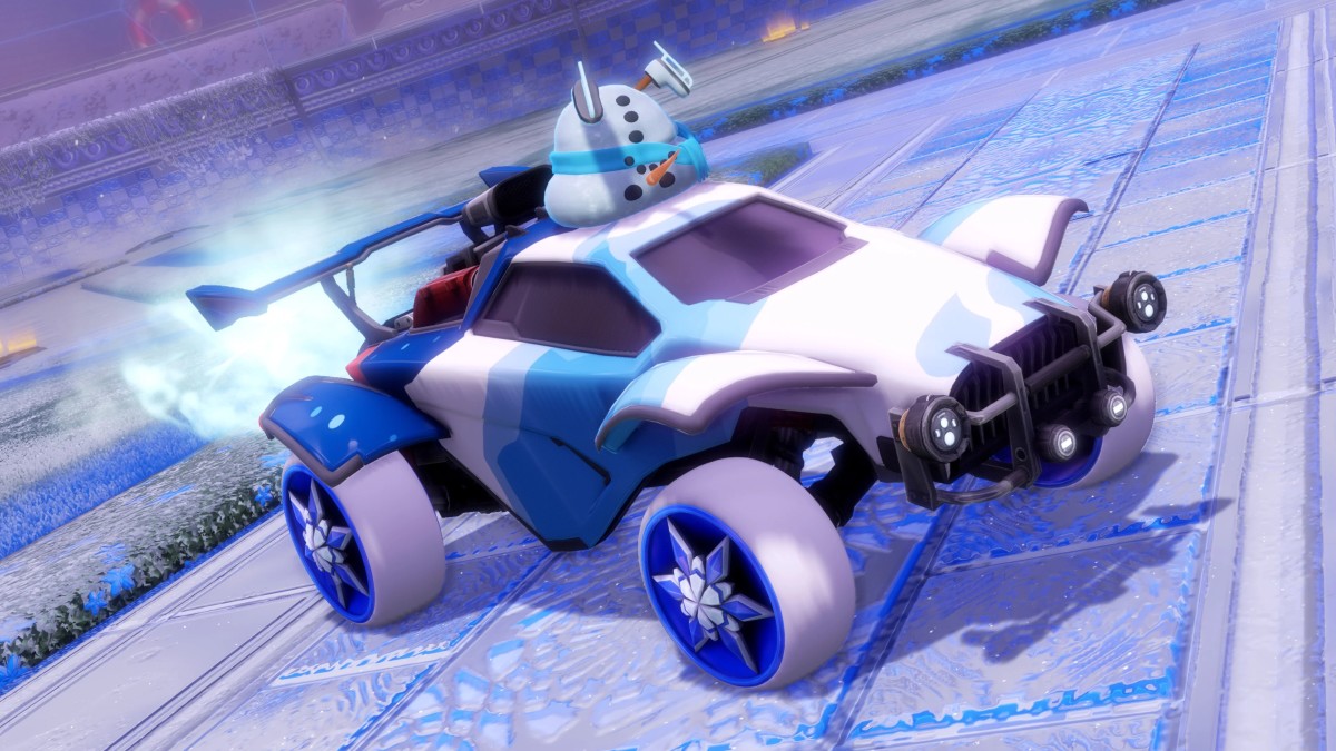 Rocket League winter-themed car