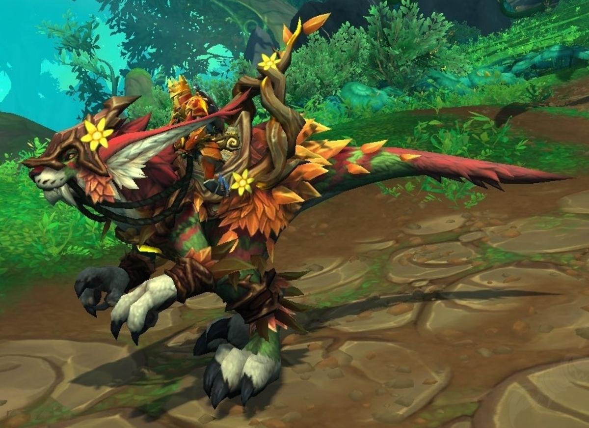 The rare Ochre Dreamtalon mount in World of Warcraft: Dragonflight.