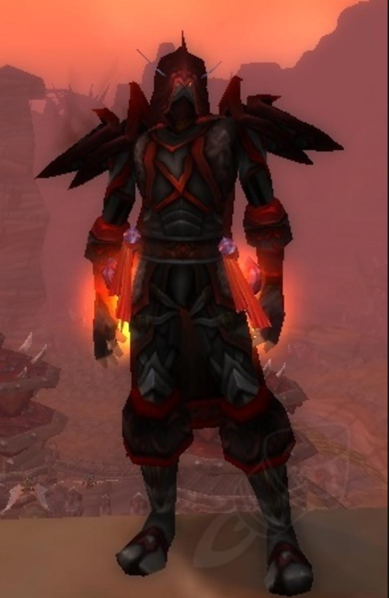 Rogue's Bloodfang Tier armor in World of Warcraft.