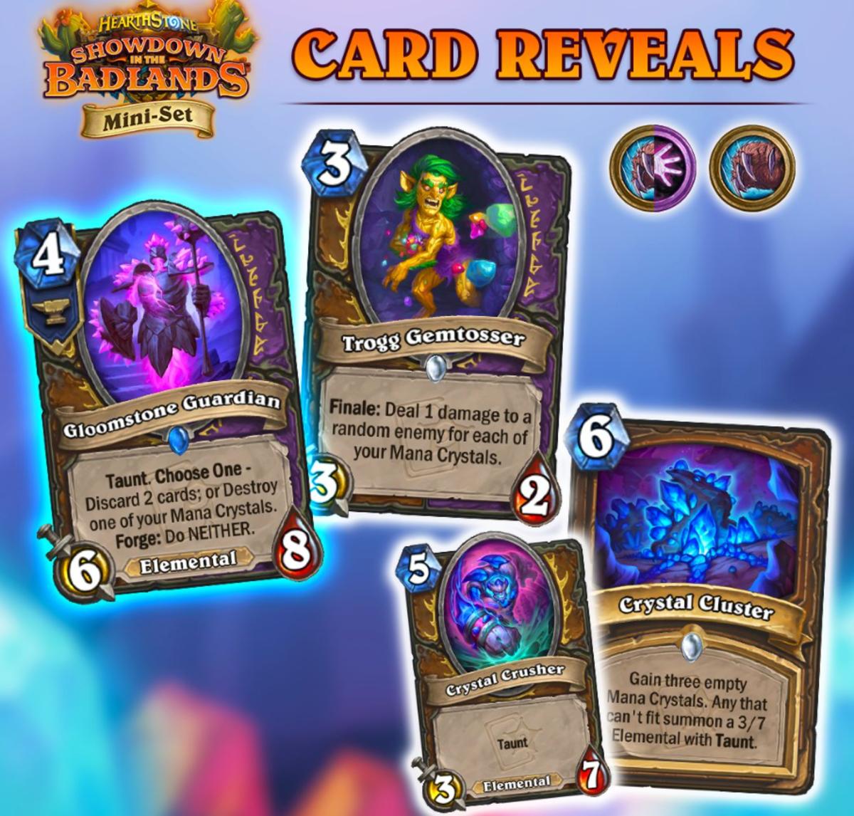 The new Druid\Warlock dual-class cards in Hearthstone's Delve into Deepholm mini-set.