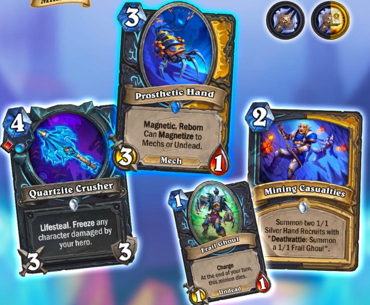 Death Knight and Paladin Dual-Class Cards in the Delve into Deepholm Mini-Set for Hearthstone.