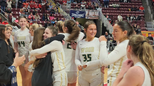 Archbishop Wood players celebrate winning the 2023 PIAA Class 6A state championship.