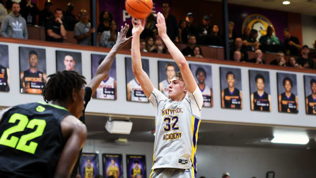 Montverde senior and MAIT tournament MVP Cooper Flagg scores two of his 17 points during the championship game Saturday against Prolific Prep.