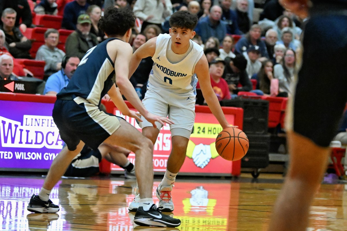 a Woodburn West Albany 5A Oregon boys basketball quarterfinal 2024 Leon Neuschwander 44