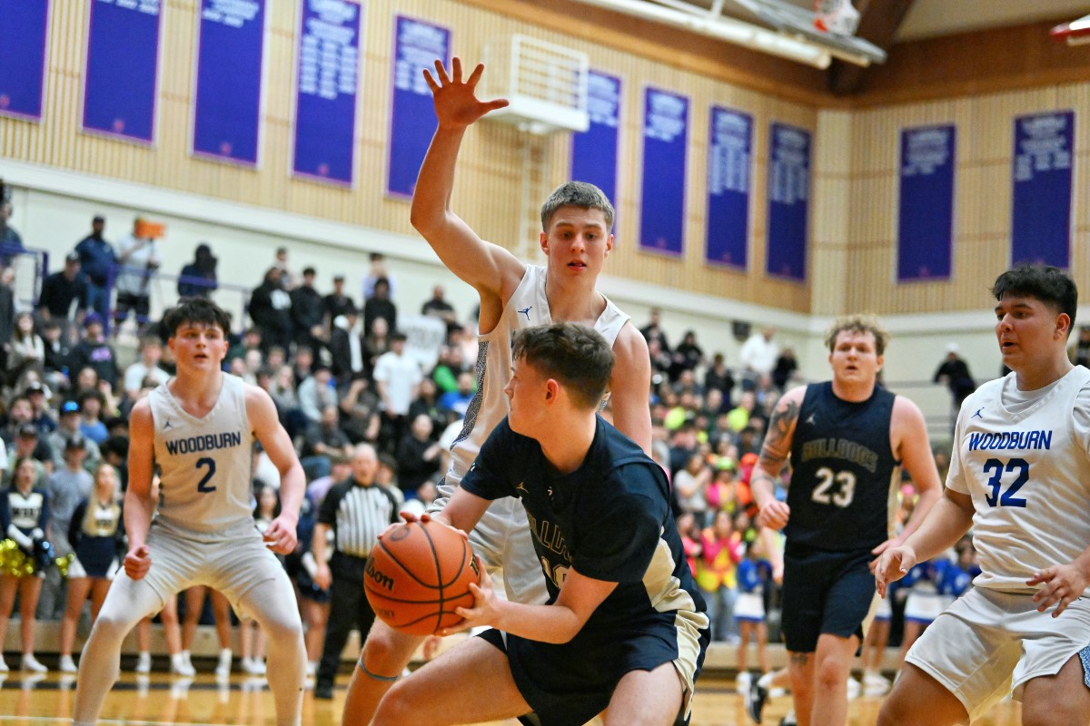 a Woodburn West Albany 5A Oregon boys basketball quarterfinal 2024 Leon Neuschwander 45