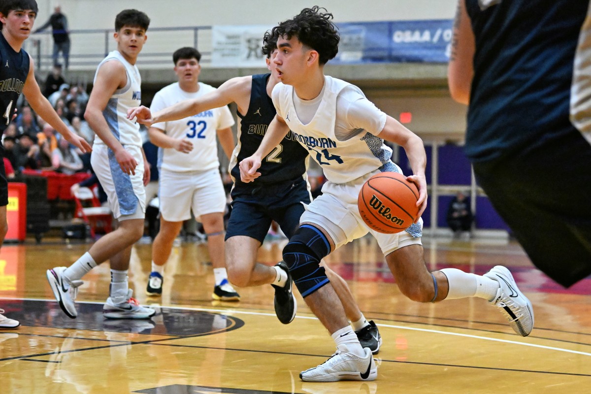 a Woodburn West Albany 5A Oregon boys basketball quarterfinal 2024 Leon Neuschwander 30