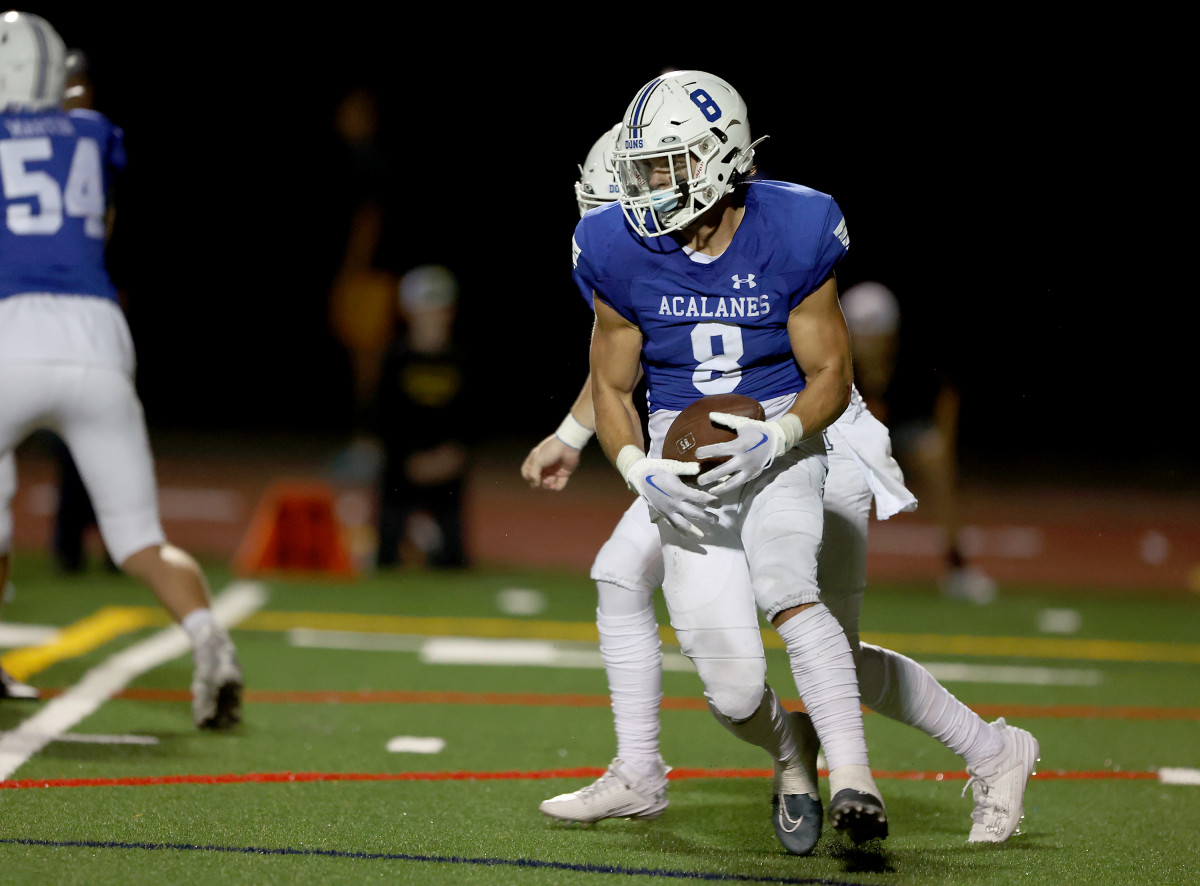 Acalanes running back-linebacker Jack Giorgianni (8)