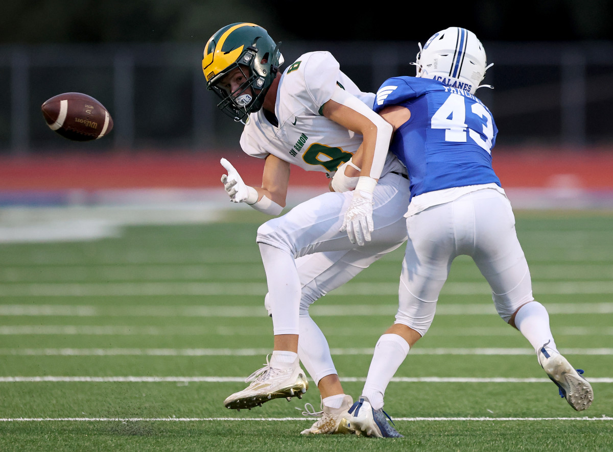 Ethan Pancoast (43) and Hudson Brinton (8) with collision. 