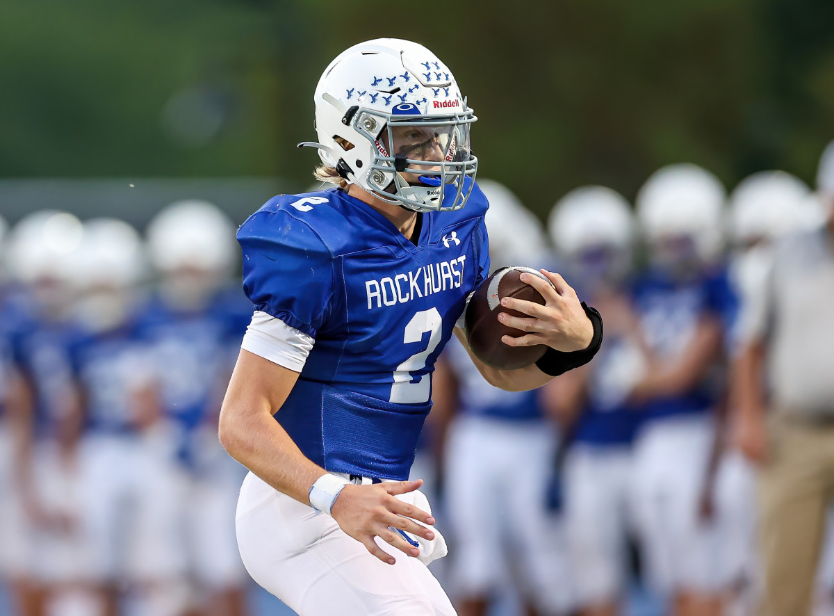 Bishop Miege Kansas at Rockhurst Missouri football 9-22-23 David Smith 23713