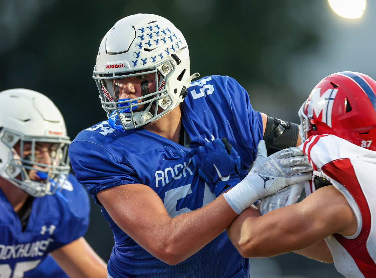 Bishop Miege Kansas at Rockhurst Missouri football 9-22-23 David Smith 23715