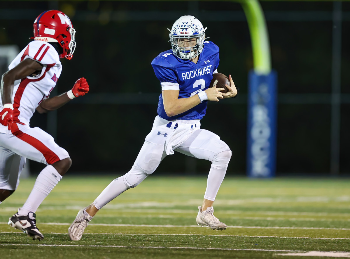 Bishop Miege Kansas at Rockhurst Missouri football 9-22-23 David Smith 23726