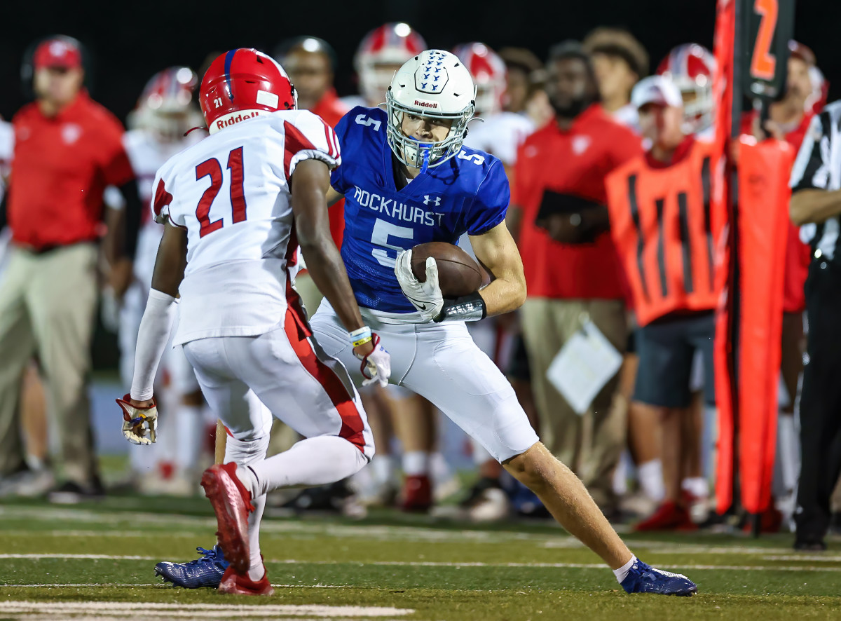 Bishop Miege Kansas at Rockhurst Missouri football 9-22-23 David Smith 23728