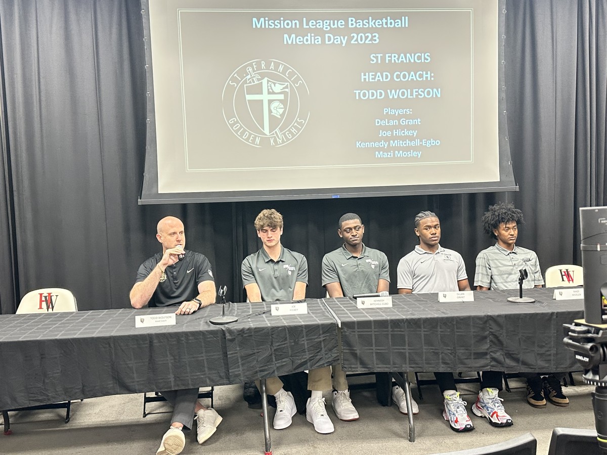 St. Francis basketball team participating in Mission League media day.